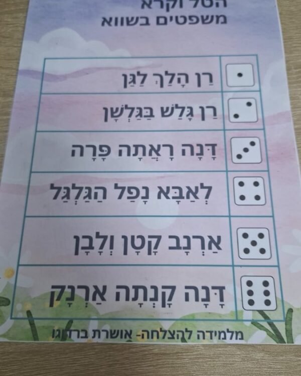 הטל וקרא משפטים בשווא