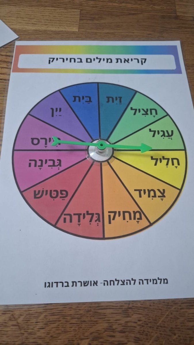 חיריק - גלגל קריאת מילים 3 הברתיות (סט 1)
